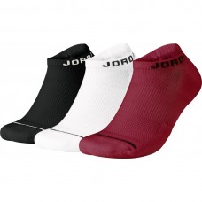 Баскетбольні шкарпетки Jordan Jumpman Dri-Fit No-Show (3 пари), розмір 42-48, чорний, білий, червоний, код: 2023111300034