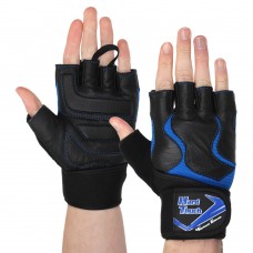 Рукавички для фітнесу та важкої атлетики Hard Touch M, чорний-синій, код: FG-9532_MBL