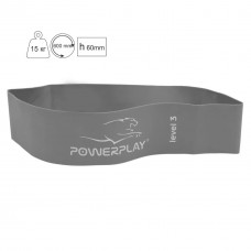 Фітнес-гумка PowerPlay Level 3 (600*60*1.0 мм, 15 кг) сіра, код: PP_4140_Grey
