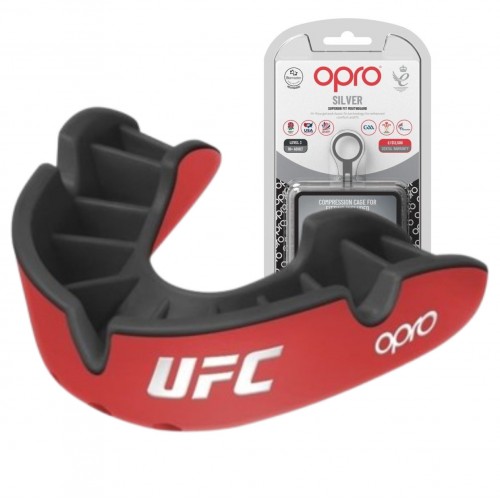 Капа Opro Silver UFC доросла (вік 11+) Red/Black, код: UFC_Silver_R/Bl