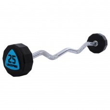 Штанга фіксована вигнута поліуретанова 12-стороння LiveUp довжина-89,2см, 25кг, чорний-синій, код: LP8013-25-S52 Штанга фіксована вигнута поліуретанова 12-стороння LiveUp довжина-89,2см, 25кг, чорний-синій, код: LP8013-25-S52