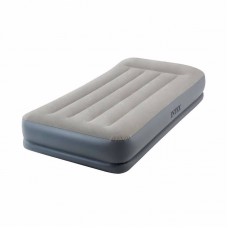 Односпальне надувне ліжко Intex Pillow Rest Mid-Rise + Вбудований електронасос 220В, 990х1910х300 мм, код: 64116-IB