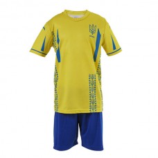Форма футбольна PlayGame з гербом України, зріст 140, жовтий-синій, код: PS140/YB-WS