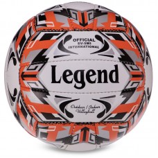 Мяч волейбольный Legend №5 PU белый-черный-оранжевый, код: VB-3125_OR-S52