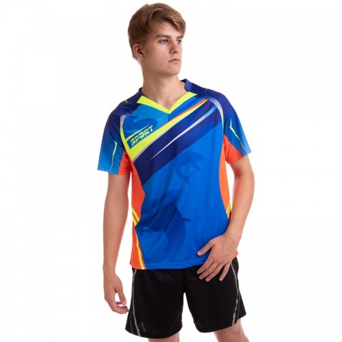 Форма для великого тенісу чоловіча Lingo 2XL, зріст 175-180, синій-помаранчевий, код: LD-1811A_2XLBLOR