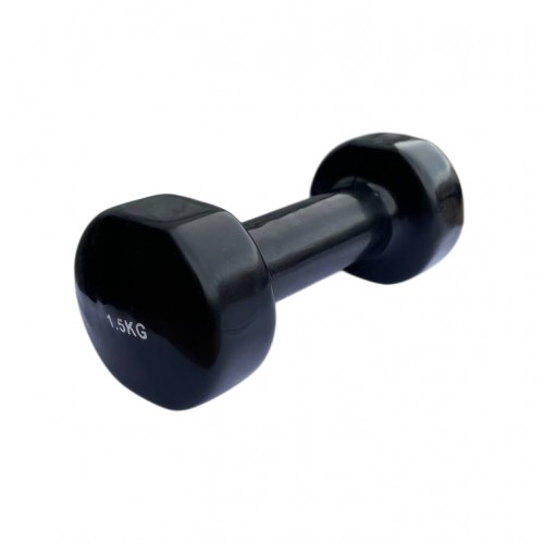 Гантель для фітнесу з вініловим покриттям Generation Fintess FF51D3B-1.5kg, 1х1,5 кг, чорний, код: 523433-AX