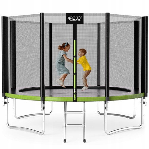 Батут із зовнішньою сіткою 4Fizjo Classic 12FT 374 см Black/Green, код: P-5907739312914