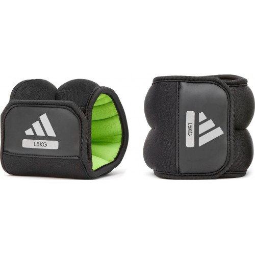 Обважнювачі для щиколотки/зап"ястя Adidas Ankle/Wrist Weights 2х1.5 кг, чорний-зелений, код: 885652021647