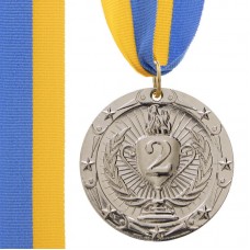 Медаль спортивная с лентой PlayGame Bowl серебро, код: C-6402_S