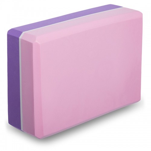 Блок для йоги двоколірний FitGo 230х150х75 мм рожевий/фіолетовий, код: FI-1713_PV