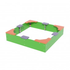 Пісочниця мала з кутовими сидіннями фанерна Miros 1650х1650х320 мм, код: DIO203.1