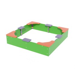 Пісочниця мала з кутовими сидіннями фанерна Miros 1650х1650х320 мм, код: DIO203.1