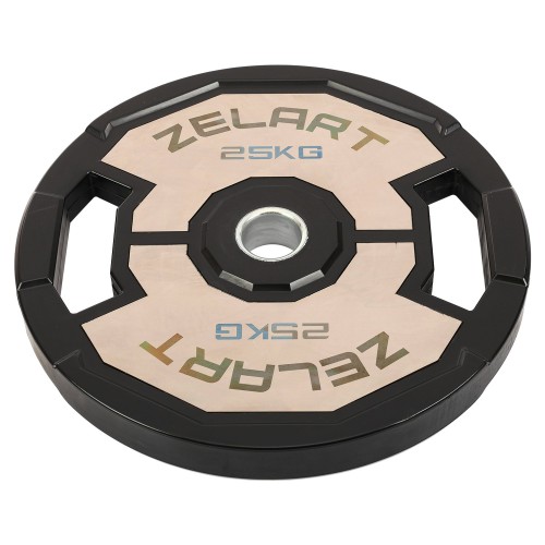 Диски гумові 2 Handle металева втулка Zelart 51мм, 25кг, чорний-сірий, код: TA-4792-25