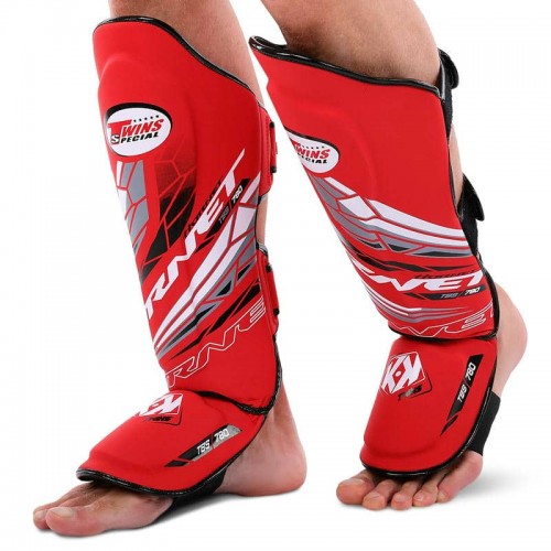 Захист гомілки та стопи для єдиноборств Twins L, червоний, код: BO-5030_LR