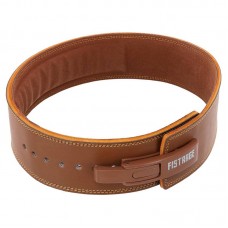 Пояс для пауерліфтингу з шкіряним карабіном Fistrage M, ширина-15см, коричневий, код: VL-4395_MBR