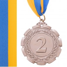 Медаль спортивна зі стрічкою PlayGame Premier срібна, код: C-6861_S