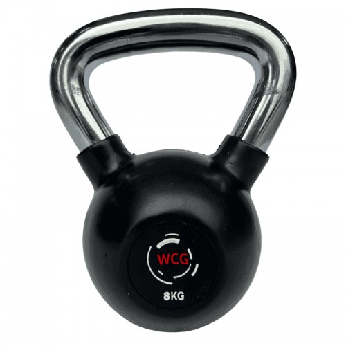 Гиря прогумована з хромованою ручкою WCG 8 кг, код: KPR-8-IF