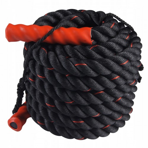 Канат для кросфіту SportVida Battle Rope 12 м, чорний, код: SV-HK0100