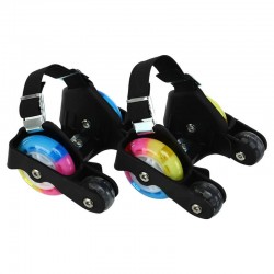 Ролики на взуття з розсувною системою Record Flashing Wheel 2 шт, чорний, код: SK-6376_BK