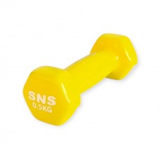 Гантель вінілова SNS 1х0,5 кг, жовтий, код: 13541-SNS
