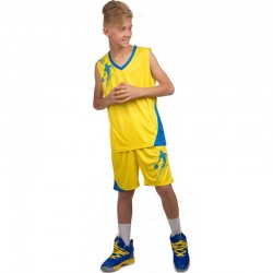 Форма баскетбольна дитяча PlayGame Lingo Pace S (ріст 125-135) жовтий-блакитний, код: LD-8081T_SYBLL