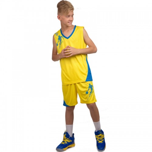 Форма баскетбольна дитяча PlayGame Lingo Pace S (ріст 125-135) жовтий-блакитний, код: LD-8081T_SYBLL