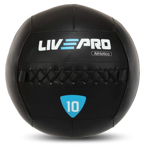 М"яч набивний медичний для кросфіту LiveUp 10кг, чорний, код: LP8103-10