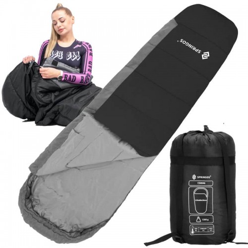 Спальний мішок (спальник) Springos 0 ...+10 °C R Black/Grey, код: CS0046