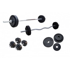 Набірна штанга c гантелями RN-Sport 4 хромовані грифи + 120 кг обгумованих дисків, код: Obtop120 Набірна штанга c гантелями RN-Sport 4 хромовані грифи + 120 кг обгумованих дисків, код: Obtop120