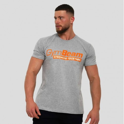 Футболка чоловіча GymBeam Stronger Together Grey XXXL, сірий, код: 122927-GB