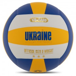 М"яч волейбольний PlayGame Ukraine №5 клеєний, жовтий-білий-синій, код: VB-7800_YWBL