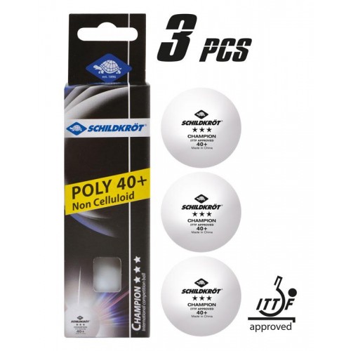 М"ячі Donic Champion 40+ 3*, 3шт, білий, код: 4000885085402