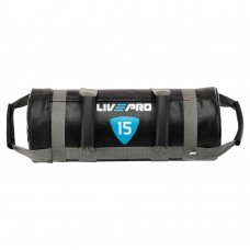 Мішок обтяжувач для функціонального тренінгу Power Bag LiveUp 15кг, чорний-сірий, код: LP8120-15