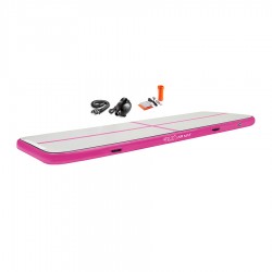 Мат гімнастичний надувний 4Fizjo Air Track Mat 4000x1000x150 cм, білий-рожевий, код: 4FJ0367