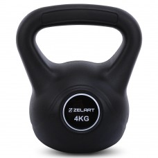 Гиря тренувальна цільна пластикова Zelart 4кг, чорний, код: TA-5427-4-S52 Гиря тренувальна цільна пластикова Zelart 4кг, чорний, код: TA-5427-4-S52