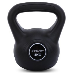 Гиря тренувальна цільна пластикова Zelart 4кг, чорний, код: TA-5427-4-S52