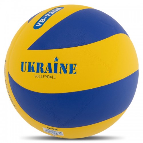М"яч волейбольний PlayGame Ukraine №5 клеєний, жовтий-синій, код: VB-7300_YBL