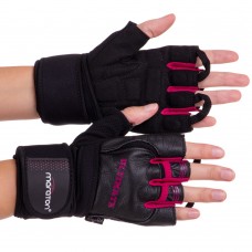 Рукавички для важкої атлетики Maraton XL чорний-рожевий, код: 161104_XLBKP