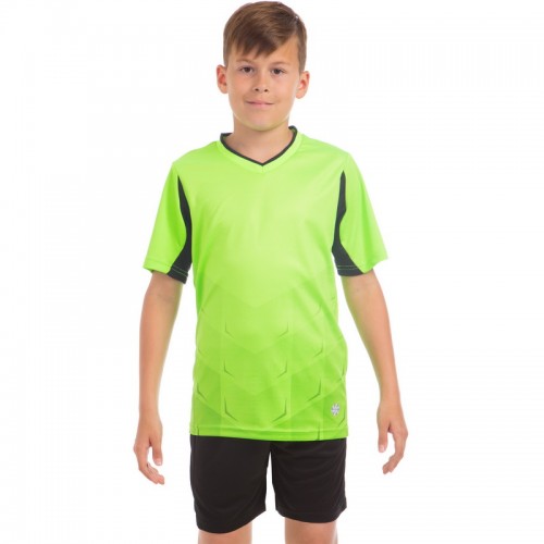Футбольна форма підліткова PlayGame Rhomb розмір 26, ріст 130, салатовий-чорний, код: 11B_26LGBK