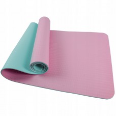 Коврик для йоги та фітнесу SportVida TPE Pink/Sky 1830х610х4 мм, код: SV-HK0239