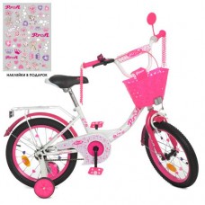 Велосипед дитячий Profi Kids Princess d=16, біло-малиновий, код: Y1614-1-MP