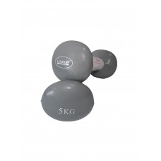 Гантелі вінілові LiveUp Vinil Dumbbell Egg Head 2x5 кг, сірий, код: 6951376138252