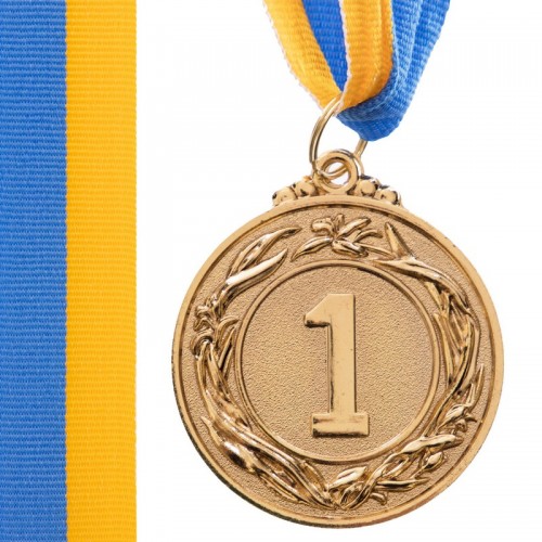 Медаль спортивна зі стрічкою PlayGame Glory золота, код: C-3969-1-4_5_G