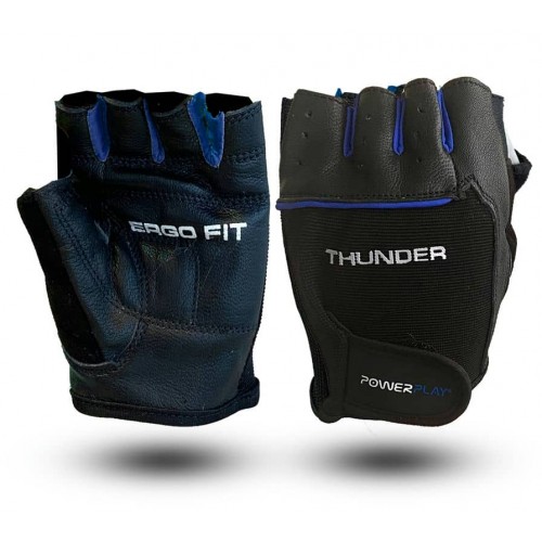 Рукавички для фітнесу PowerPlay Thunder S, чорний-синій, код: PP_9058_S_Thunder