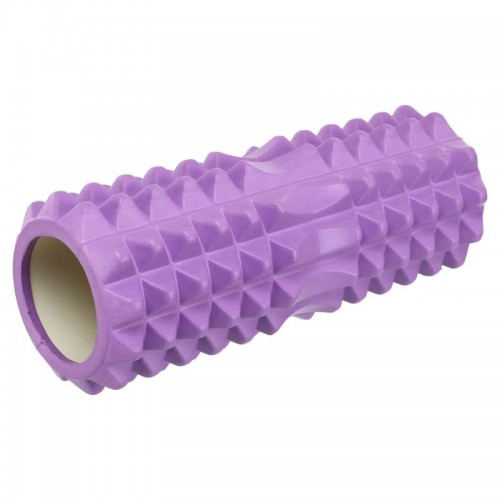 Ролер масажний циліндр (ролик мфр) FitGo Grid Spine Roller 330x130 мм, фіолетовий, код: FI-5847_V Ролер масажний циліндр (ролик мфр) FitGo Grid Spine Roller 330x130 мм, фіолетовий, код: FI-5847_V
