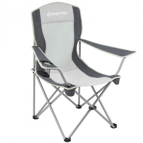 Стілець KingCamp Arms Chairin Steel 830x530x960 мм, чорний-сірий, код: KC3818 Black/Medium Grey