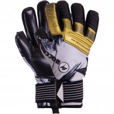 Рукавички воротарські Soccermax білий-чорний-золотий, розмір 10, код: GK-008_10-S52