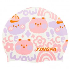 Шапочка для плавання дитяча Yingfa, білий-рожевий, код: K0012_WP Шапочка для плавання дитяча Yingfa, білий-рожевий, код: K0012_WP