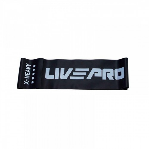 Еспандер стрічка LivePro Fitness Band X-Heavy 2000х150х0,7 мм (11,3кг), чорний, код: 6951376153699
