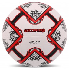 М"яч футбольний гібридна зшивка Hybrid Soccer Star №5 PU, білий-червоний, код: FB-4523-S52